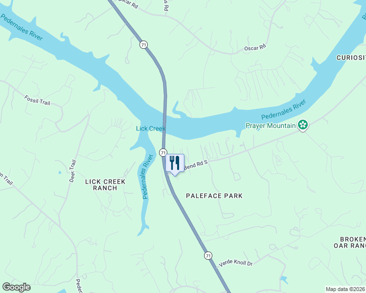 map of restaurants, bars, coffee shops, grocery stores, and more near 3512 Pace Bend Road South in Spicewood