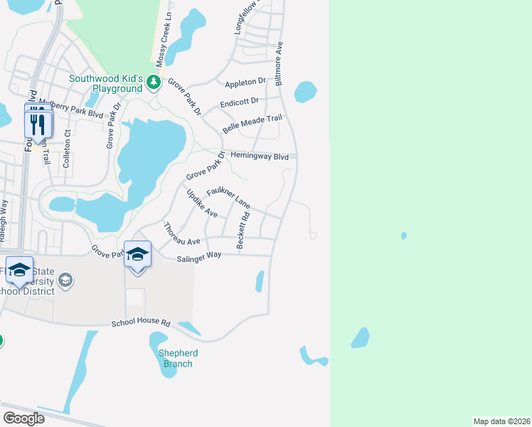 map of restaurants, bars, coffee shops, grocery stores, and more near 4073 Faulkner Ln in Tallahassee