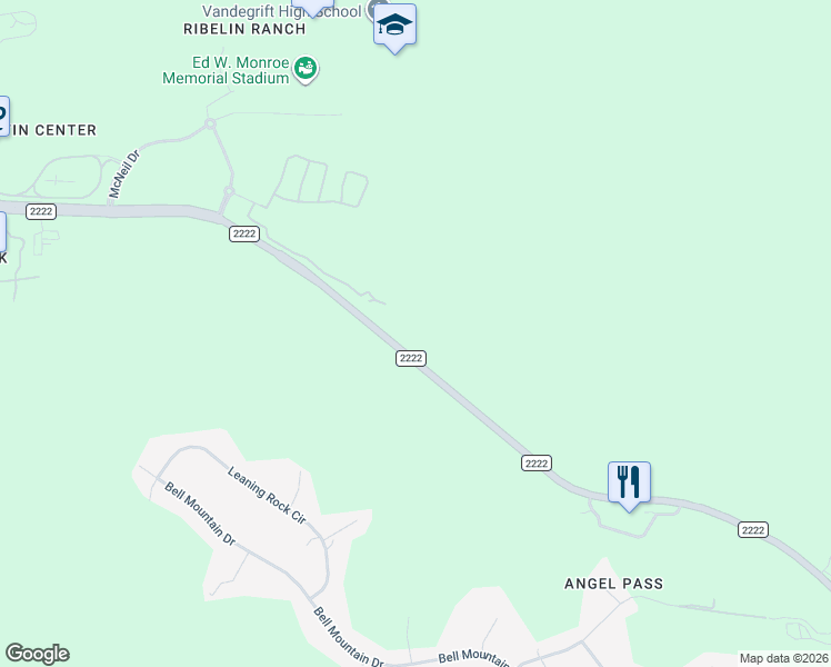 map of restaurants, bars, coffee shops, grocery stores, and more near 9342 Ranch to Market 2222 in Austin