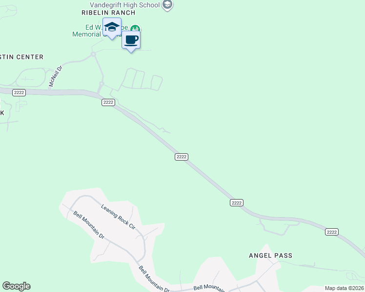 map of restaurants, bars, coffee shops, grocery stores, and more near 9342 Ranch to Market 2222 in Austin