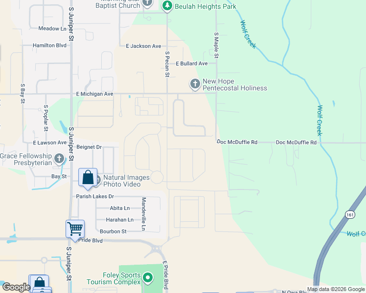 map of restaurants, bars, coffee shops, grocery stores, and more near 1174 Pheasant Circle in Foley