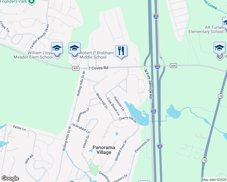 map of restaurants, bars, coffee shops, grocery stores, and more near 22 Westchester Drive in Conroe