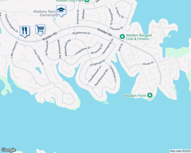 map of restaurants, bars, coffee shops, grocery stores, and more near 3102 Candlewood Lane in Montgomery