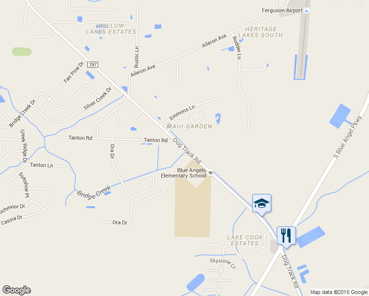 map of restaurants, bars, coffee shops, grocery stores, and more near 1342 Dog Track Road in Pensacola