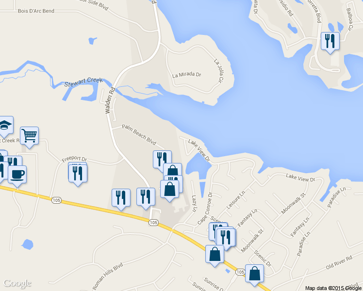map of restaurants, bars, coffee shops, grocery stores, and more near 627 Pine View Circle in Montgomery