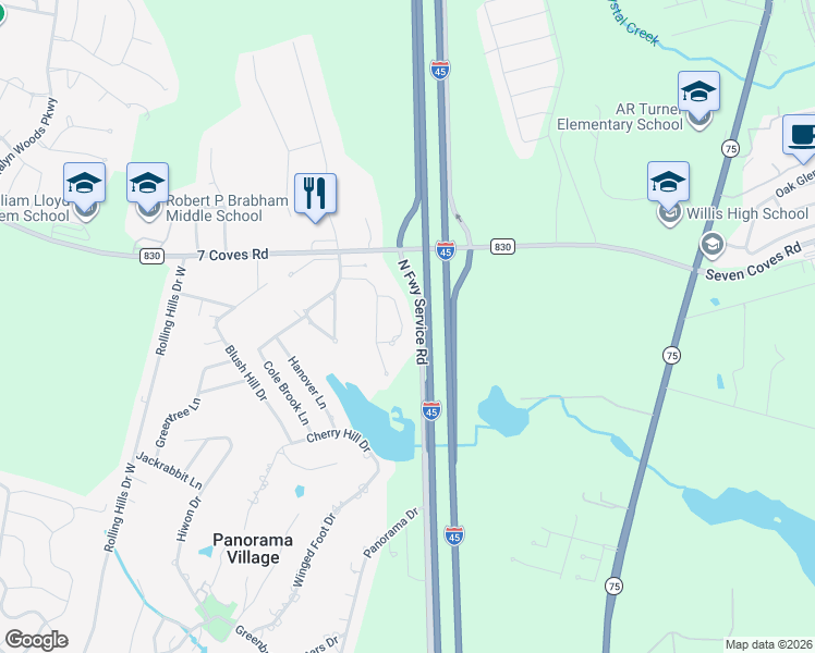 map of restaurants, bars, coffee shops, grocery stores, and more near 80 Palos Verde in Panorama Village