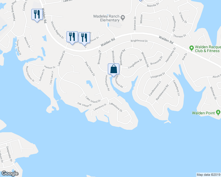 map of restaurants, bars, coffee shops, grocery stores, and more near 3026 Heatherglen Road in Montgomery
