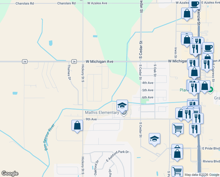 map of restaurants, bars, coffee shops, grocery stores, and more near 1388 Fenton Circle in Foley