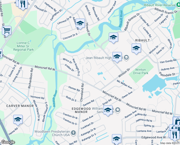 map of restaurants, bars, coffee shops, grocery stores, and more near 4165 Lorenzo Court in Jacksonville