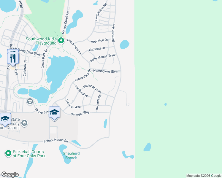 map of restaurants, bars, coffee shops, grocery stores, and more near 4073 Faulkner Ln in Tallahassee