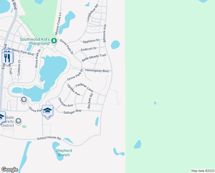 map of restaurants, bars, coffee shops, grocery stores, and more near 4100 Biltmore Avenue in Tallahassee
