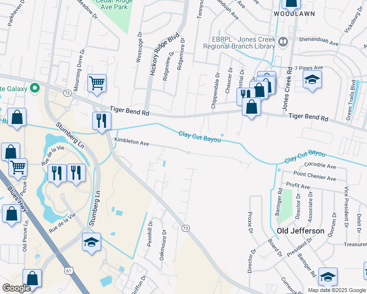 map of restaurants, bars, coffee shops, grocery stores, and more near 13807 Kimbleton Avenue in Baton Rouge