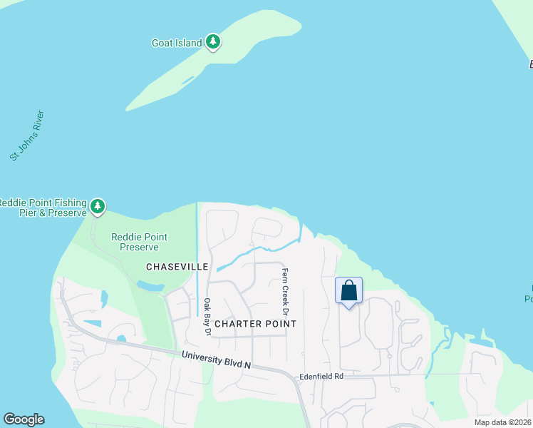 map of restaurants, bars, coffee shops, grocery stores, and more near 5478 River Trail Road North in Jacksonville