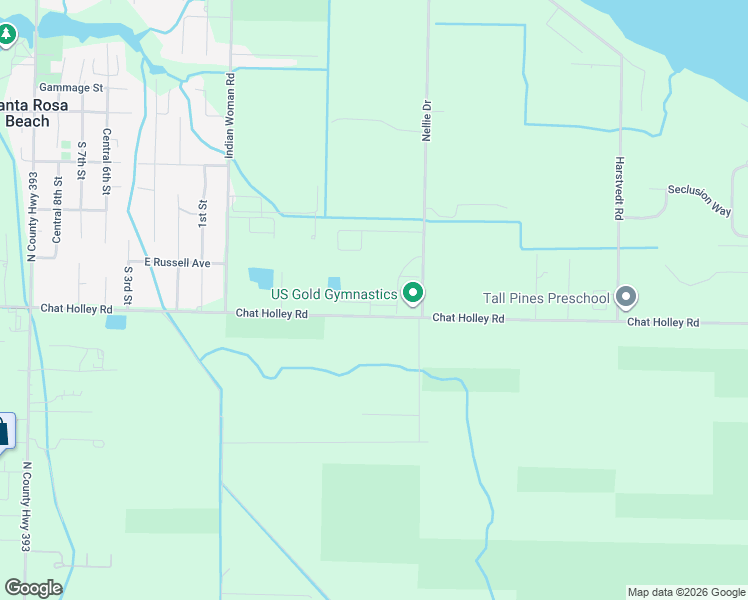 map of restaurants, bars, coffee shops, grocery stores, and more near 2432 Chat Holly Road in Santa Rosa Beach