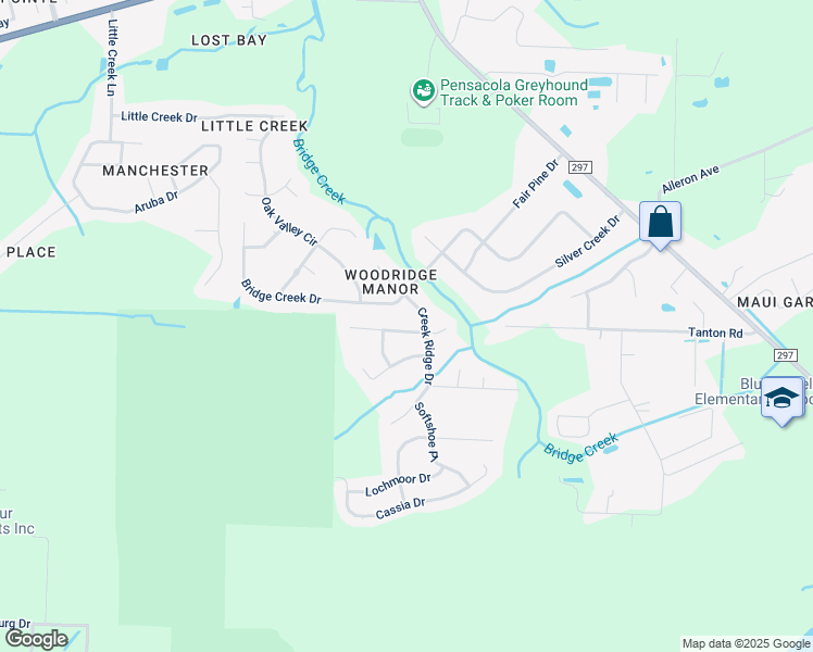 map of restaurants, bars, coffee shops, grocery stores, and more near 10022 Centre Street in Pensacola