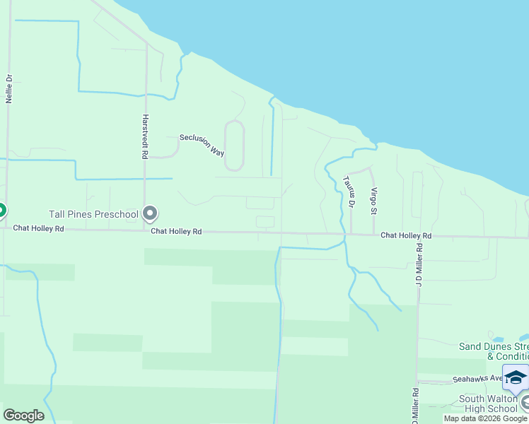 map of restaurants, bars, coffee shops, grocery stores, and more near 61 Cox Road in Santa Rosa Beach