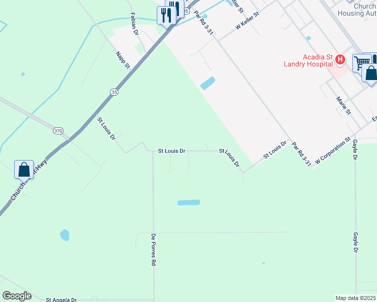 map of restaurants, bars, coffee shops, grocery stores, and more near 100 Raywood Lane in Church Point
