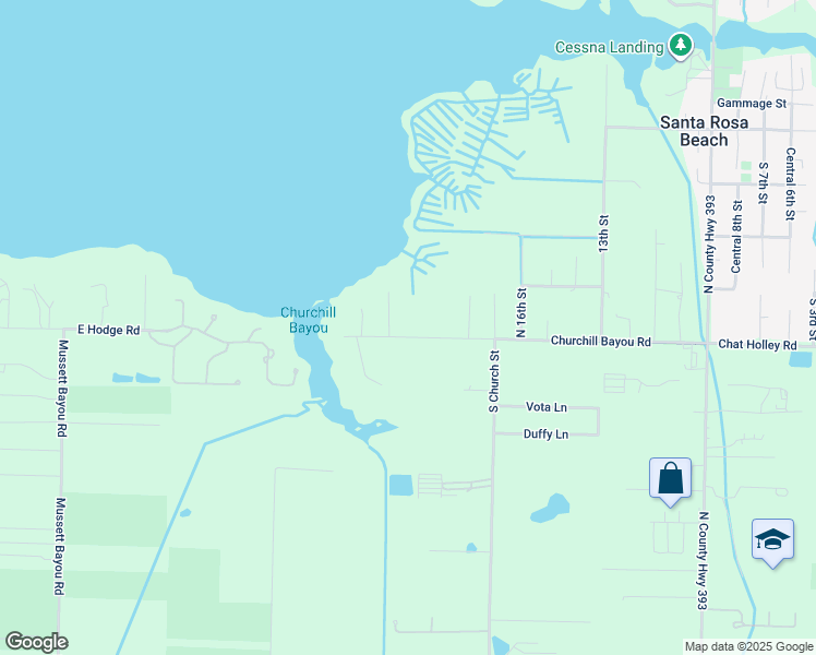 map of restaurants, bars, coffee shops, grocery stores, and more near 50 21st Street in Santa Rosa Beach