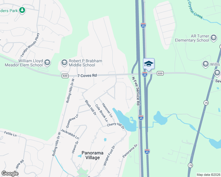 map of restaurants, bars, coffee shops, grocery stores, and more near 22 Westchester Drive in Conroe