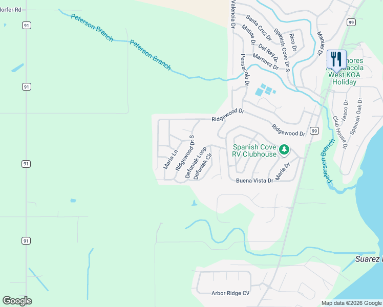 map of restaurants, bars, coffee shops, grocery stores, and more near 1966 Ridgewood Dr in Lillian