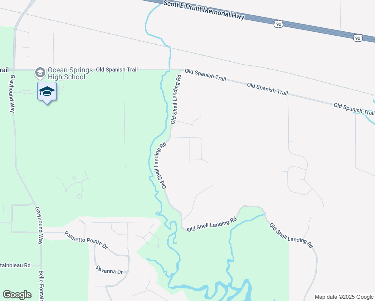 map of restaurants, bars, coffee shops, grocery stores, and more near 3217 Joy Ln in Ocean Springs