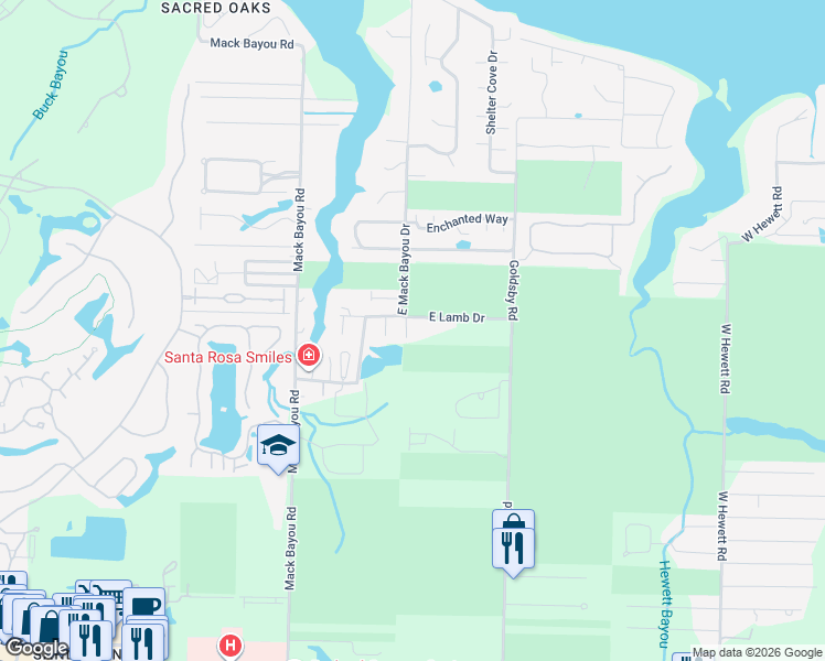 map of restaurants, bars, coffee shops, grocery stores, and more near 45 Rosin Cup Circle in Santa Rosa Beach