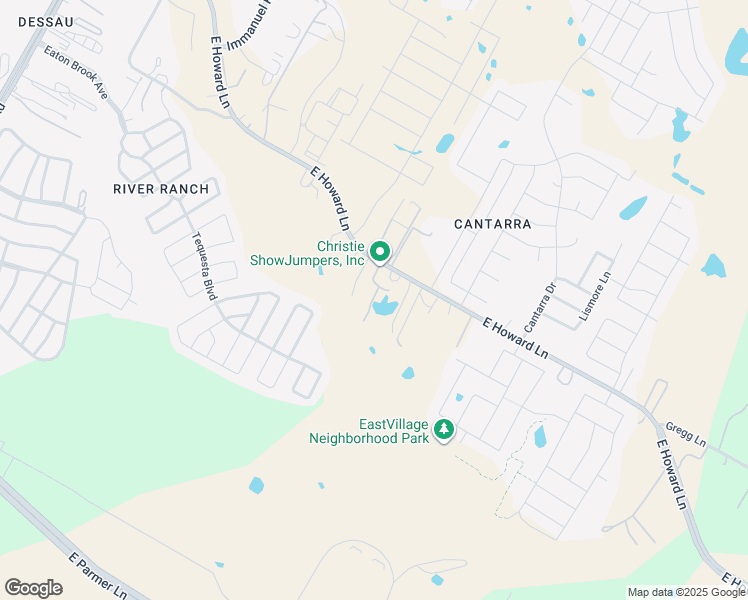 map of restaurants, bars, coffee shops, grocery stores, and more near 2909 East Howard Lane in Manor