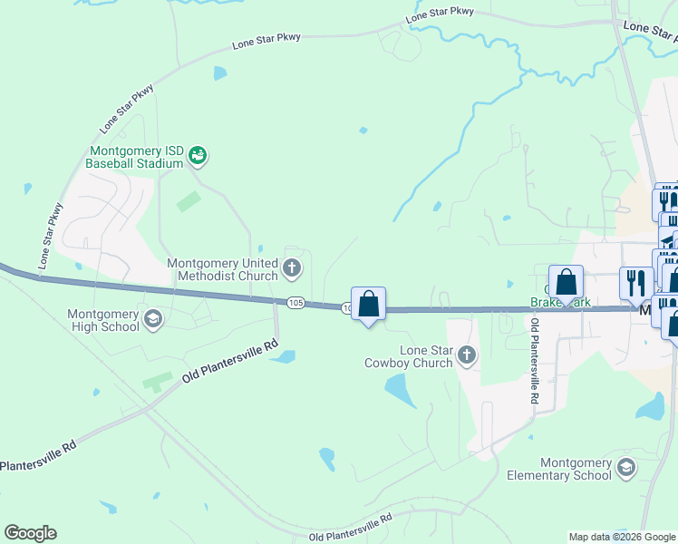 map of restaurants, bars, coffee shops, grocery stores, and more near 9-3 Westway Drive in Montgomery
