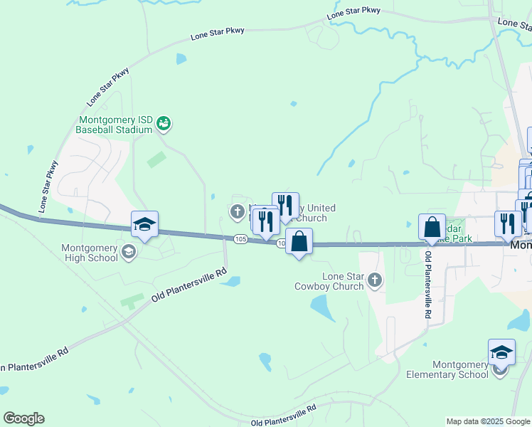map of restaurants, bars, coffee shops, grocery stores, and more near 9-3 Westway Drive in Montgomery