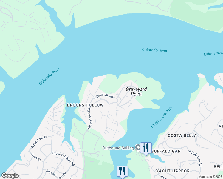 map of restaurants, bars, coffee shops, grocery stores, and more near 1515 Chipmunk Road in Austin
