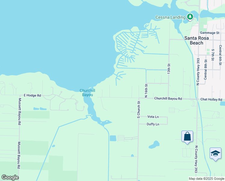 map of restaurants, bars, coffee shops, grocery stores, and more near 50 21st Street in Santa Rosa Beach