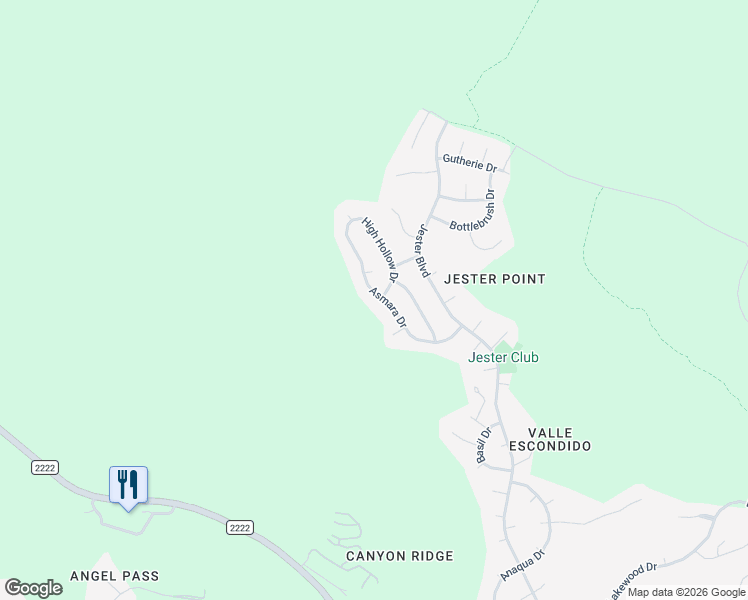map of restaurants, bars, coffee shops, grocery stores, and more near 8301 Asmara Drive in Austin