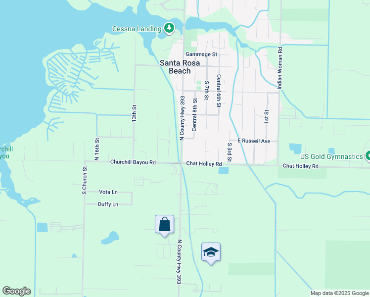map of restaurants, bars, coffee shops, grocery stores, and more near 1100 North Co Highway 393 in Santa Rosa Beach