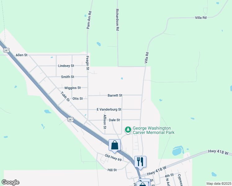 map of restaurants, bars, coffee shops, grocery stores, and more near 755 Barrett Street in Kountze