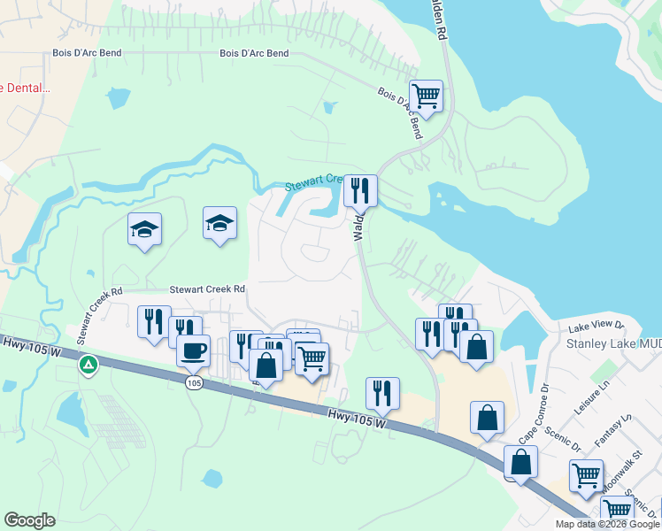 map of restaurants, bars, coffee shops, grocery stores, and more near 4407C Crescent Trails Circle in Montgomery