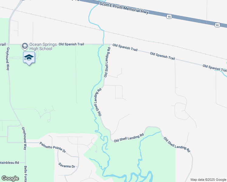 map of restaurants, bars, coffee shops, grocery stores, and more near 3301 Joy Lane in Ocean Springs