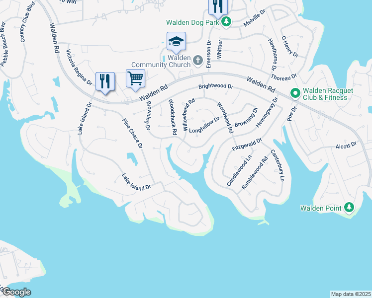 map of restaurants, bars, coffee shops, grocery stores, and more near 3111 Woodwind Circle in Montgomery
