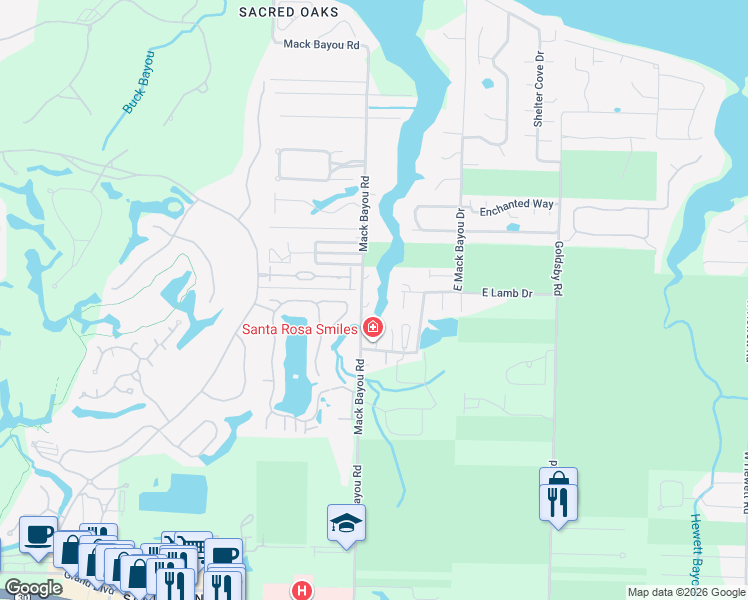 map of restaurants, bars, coffee shops, grocery stores, and more near 980 Mack Bayou Road in Santa Rosa Beach