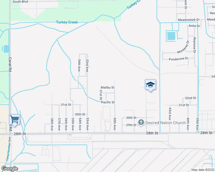 map of restaurants, bars, coffee shops, grocery stores, and more near 5104 Malibu Street in Gulfport