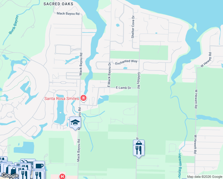 map of restaurants, bars, coffee shops, grocery stores, and more near 15 Rosin Cup Circle in Santa Rosa Beach