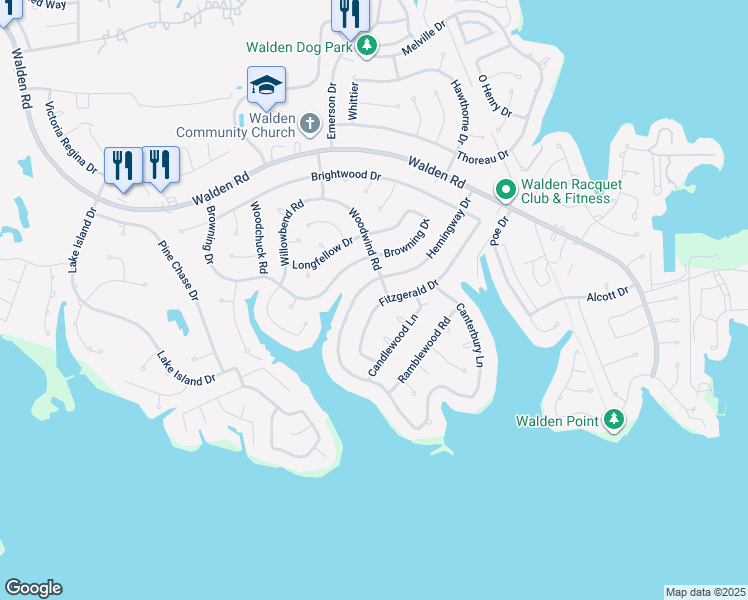 map of restaurants, bars, coffee shops, grocery stores, and more near 3122 Hemingway Drive in Montgomery