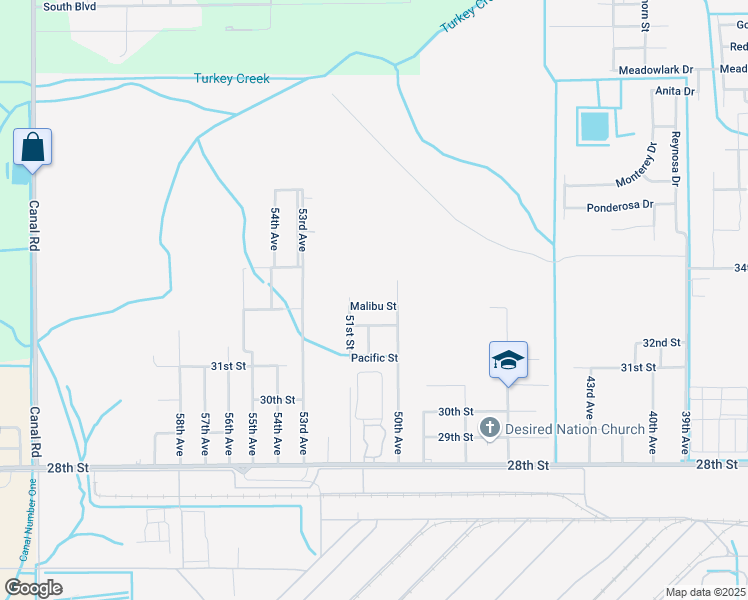 map of restaurants, bars, coffee shops, grocery stores, and more near 5012 Malibu Street in Gulfport