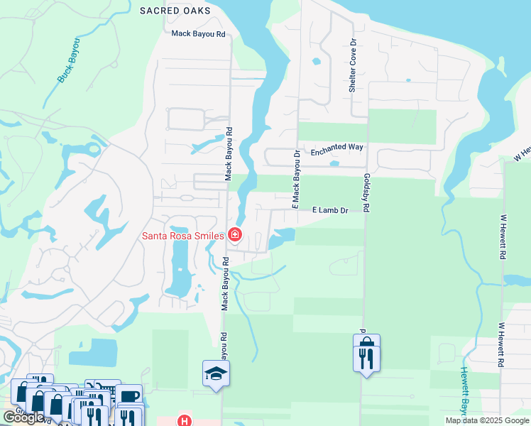 map of restaurants, bars, coffee shops, grocery stores, and more near 33 Raymond Circle in Santa Rosa Beach