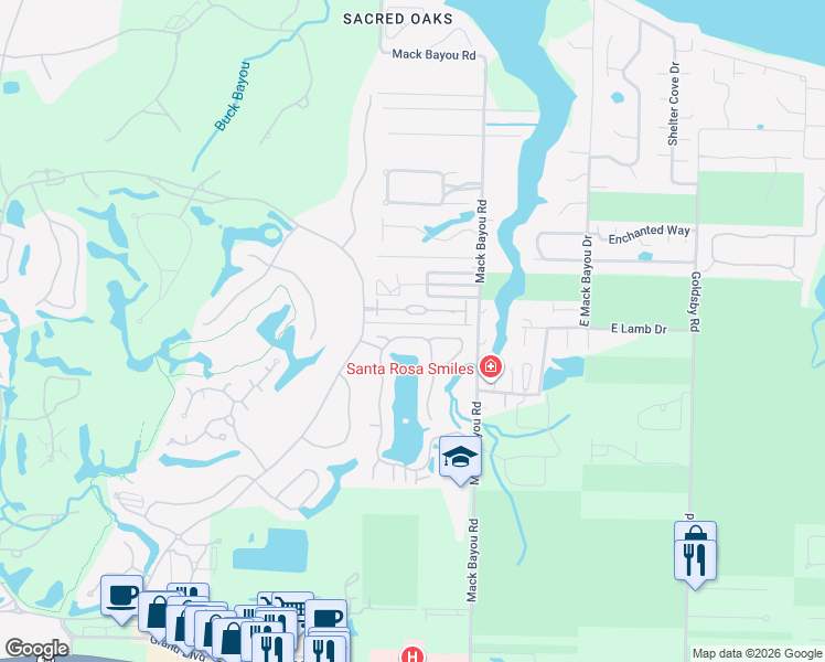 map of restaurants, bars, coffee shops, grocery stores, and more near 2004 Crystal Lake Drive in Destin