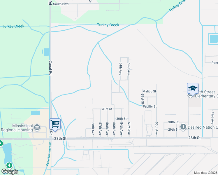 map of restaurants, bars, coffee shops, grocery stores, and more near 3305 55th Avenue in Gulfport