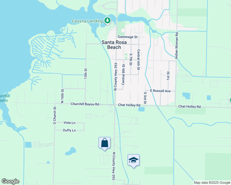 map of restaurants, bars, coffee shops, grocery stores, and more near 1110 North County Highway 393 in Santa Rosa Beach