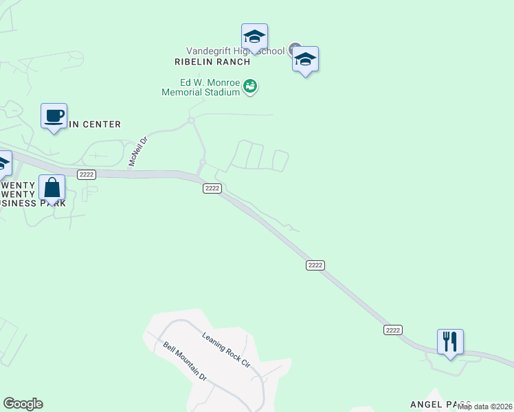 map of restaurants, bars, coffee shops, grocery stores, and more near 9512 Ranch Road 2222 in Austin