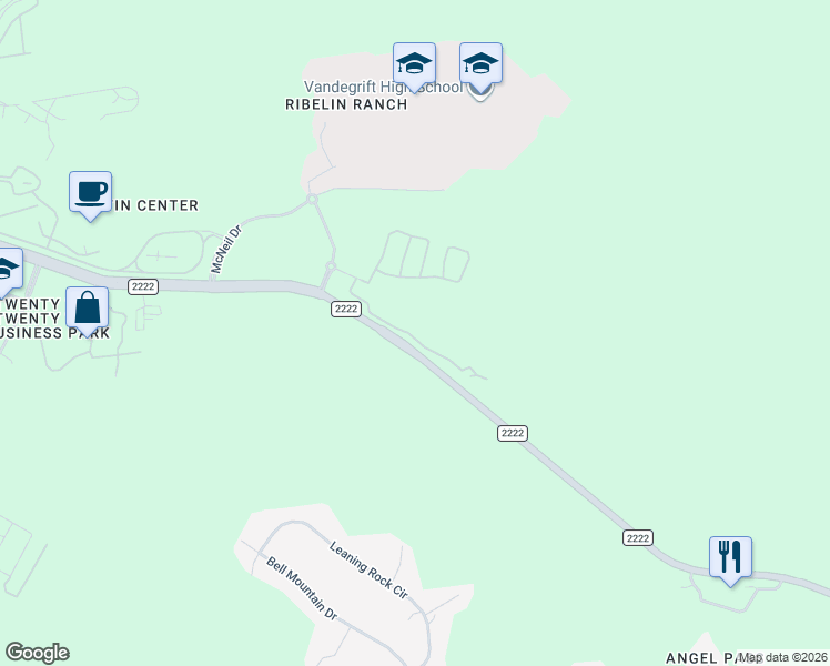 map of restaurants, bars, coffee shops, grocery stores, and more near 9512 Ranch Road 2222 in Austin