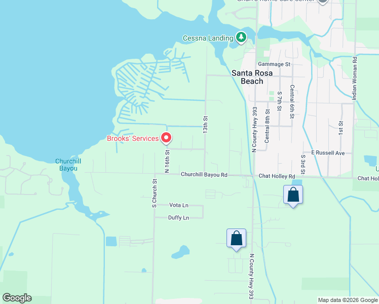 map of restaurants, bars, coffee shops, grocery stores, and more near 83 13th Street in Santa Rosa Beach