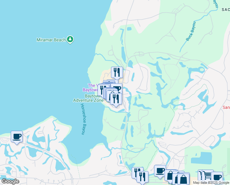 map of restaurants, bars, coffee shops, grocery stores, and more near 130 Fisherman's Cove in Walton County